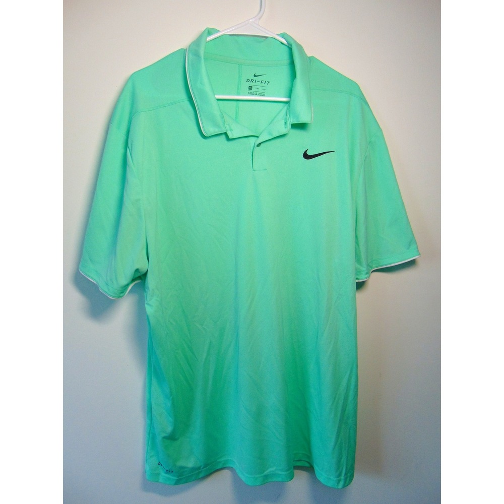 Nike Dri-FIT Polo Shirt Mens XXL Mint Green Short Sleeve Golf Top 904476-342